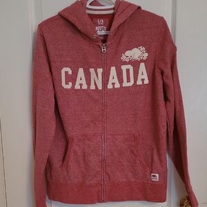 Roots Heathered Red Canada Zip Hoodie